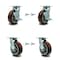 Service Caster 6 Inch Polyurethane Caster Set with Roller Bearings 4 Swivel Lock 2 Brake SCC SCC-30CS620-PPUR-TLB-BSL-2-BSL-2 - alternate 1